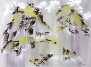 Promenade en Côte-Nord III, acryliques et encres sur toile, 30x40