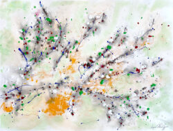 Resplendissante I, acryliques et encres sur papier BFK-Rives, 20X30